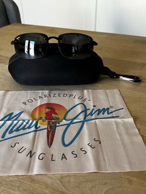 Maui Jim Black Frame Sunglasses with Dark Lenses